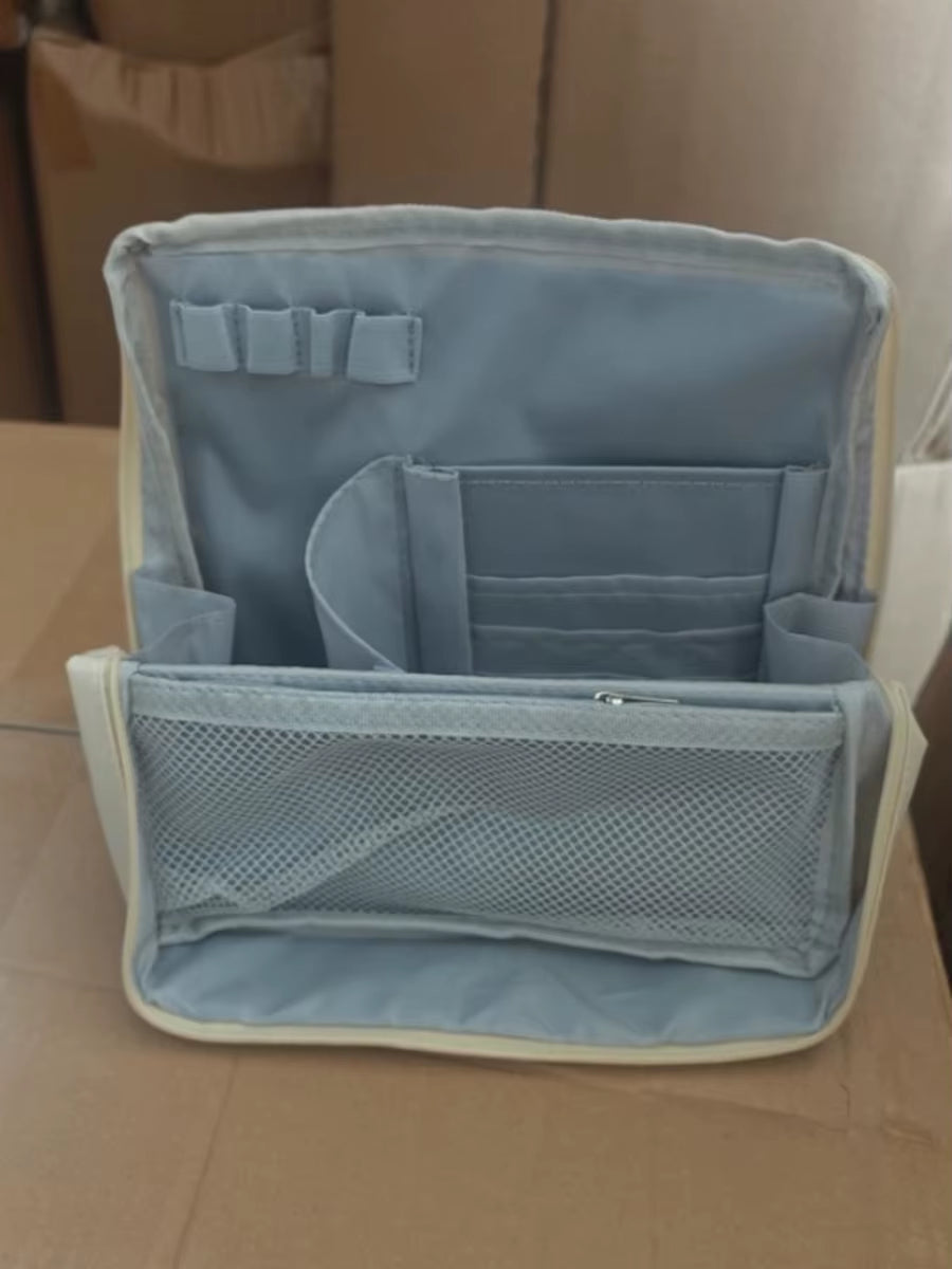 Vertical Makeup Bag Standable Large Capacity Skincare Storage Bag Partitioned Multi-Compartment Cosmetic Organizer Women