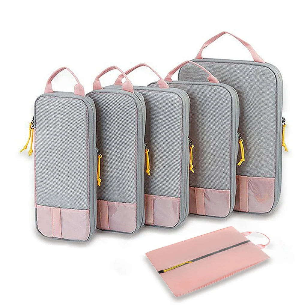 4-Piece Travel Compression Bag Set - Luggage Organizer and Packing Cubes for Efficient Travel Storage