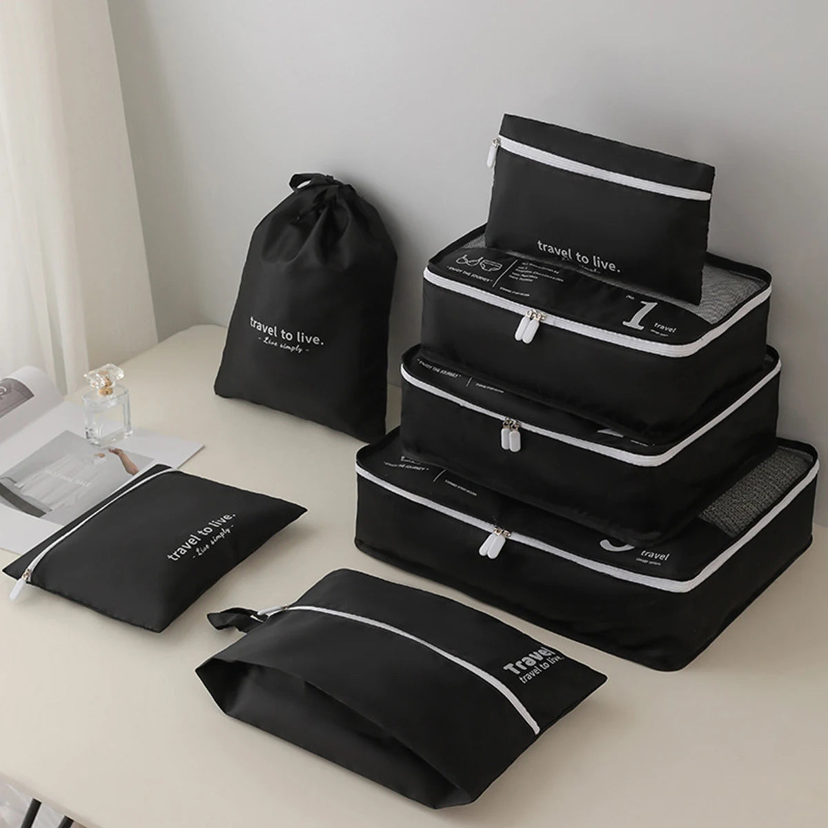 4-Piece Travel Compression Bag Set - Luggage Organizer and Packing Cubes for Efficient Travel Storage