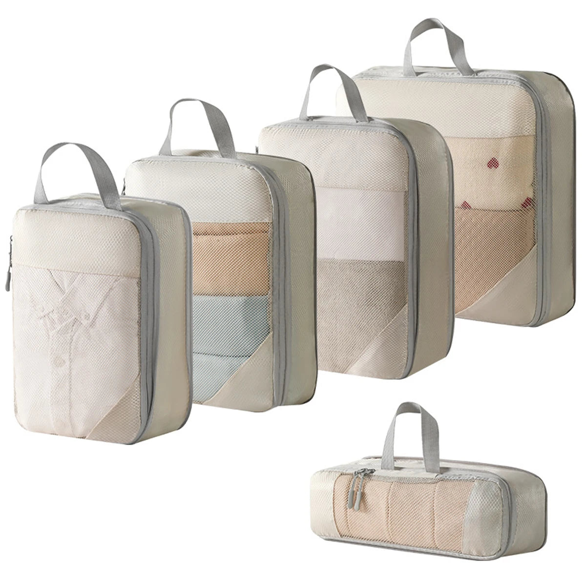 4-Piece Travel Compression Bag Set - Luggage Organizer and Packing Cubes for Efficient Travel Storage