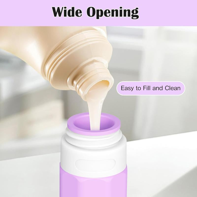 17 Count Travel Bottles for Toiletries, TSA Approved Travel Size Containers, Leak Proof Travel Containers for Toiletries, Refillable Travel Accessories for Shampoo Conditioner Purple