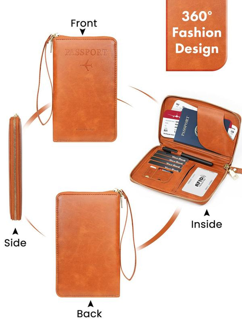 Passport Holder, Multi-Functional Zipper Travel Card Case, RFID Blocking Card Holder, Fashion Travel Wallet, Travel Accessories
