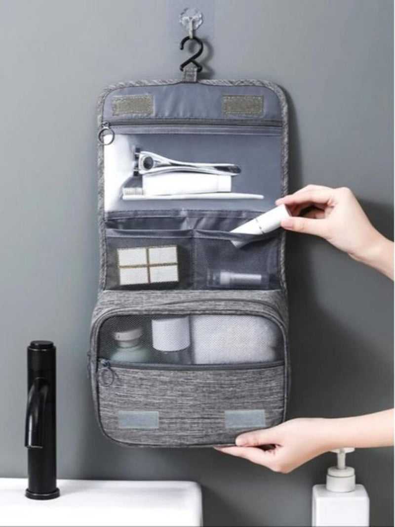 Multi-Grid Toiletry Bag, Multifunctional Large Capacity Travel Toiletry Organizer, Zipper Toiletry Organizer Pouch for Home, Outdoor, Travel, Camping, Toiletries Travel Bag, Travel Toiletries Kit, Travel Essentials