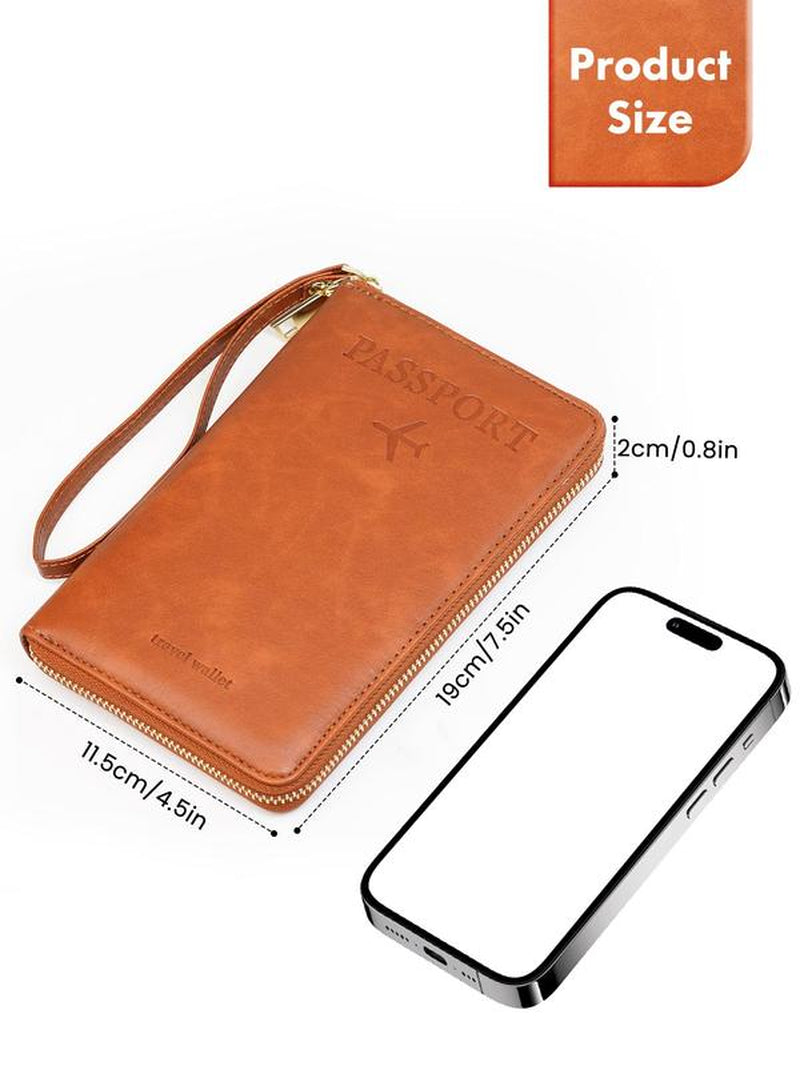 Passport Holder, Multi-Functional Zipper Travel Card Case, RFID Blocking Card Holder, Fashion Travel Wallet, Travel Accessories