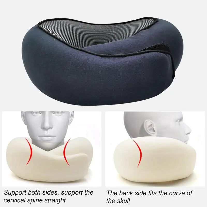 Ergonomic Travel Pillow - Memory Foam Neck Support for Ultimate Comfort on Flights and Journeys