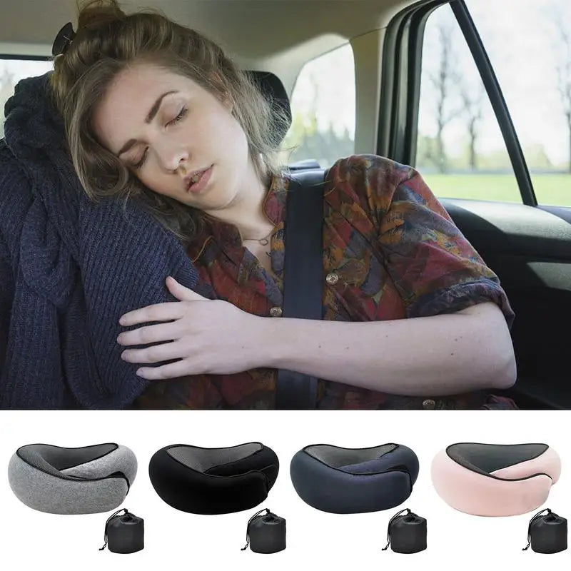 Ergonomic Travel Pillow - Memory Foam Neck Support for Ultimate Comfort on Flights and Journeys