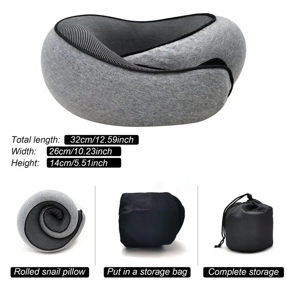 Ergonomic Travel Pillow - Memory Foam Neck Support for Ultimate Comfort on Flights and Journeys