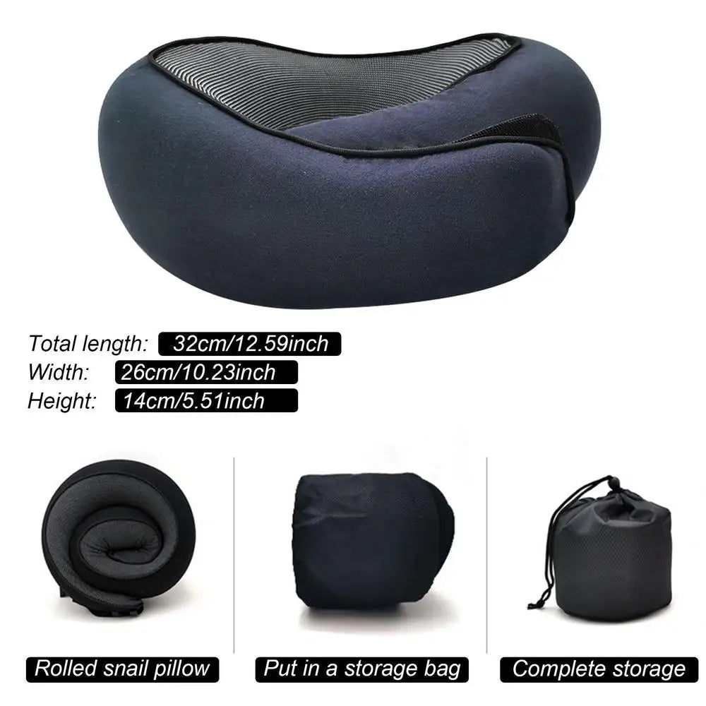 Ergonomic Travel Pillow - Memory Foam Neck Support for Ultimate Comfort on Flights and Journeys