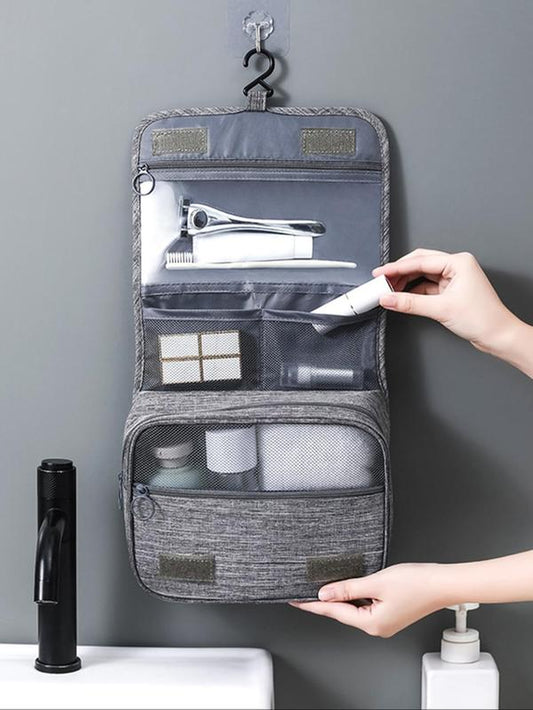 Multi-Grid Toiletry Bag, Multifunctional Large Capacity Travel Toiletry Organizer, Zipper Toiletry Organizer Pouch for Home, Outdoor, Travel, Camping, Toiletries Travel Bag, Travel Toiletries Kit, Travel Essentials
